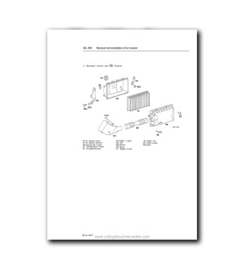 Mercedes-Benz Engine OM601 | Removal and installation of air cleaner