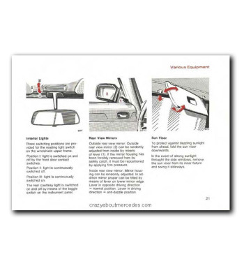 Mercedes-Benz W115 | Interior lights, mirrors and sun visors