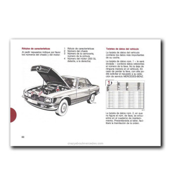 Mercedes-Benz SL R107 | Identification plates and vehicle data card