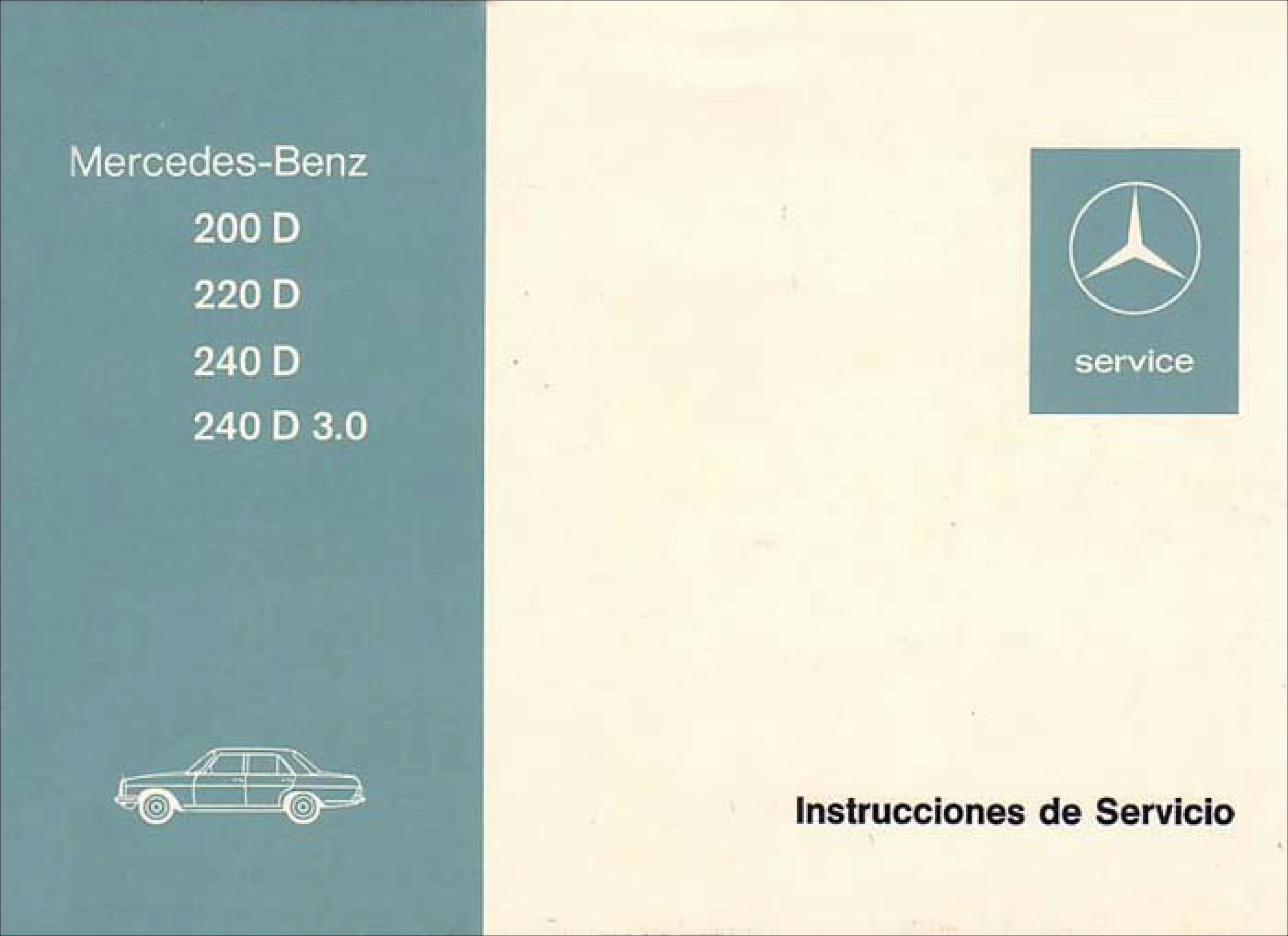 Mercedes-Benz W115 Diésel | Portada de Instrucciones de Servicio