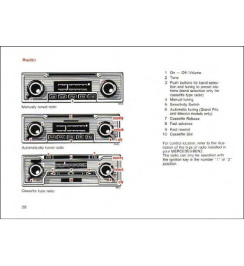 Mercedes-Benz W115 | Radio controls and operation
