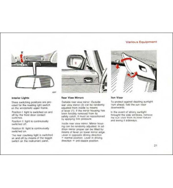 Mercedes-Benz W115 | Interior lights, mirrors and sun visors