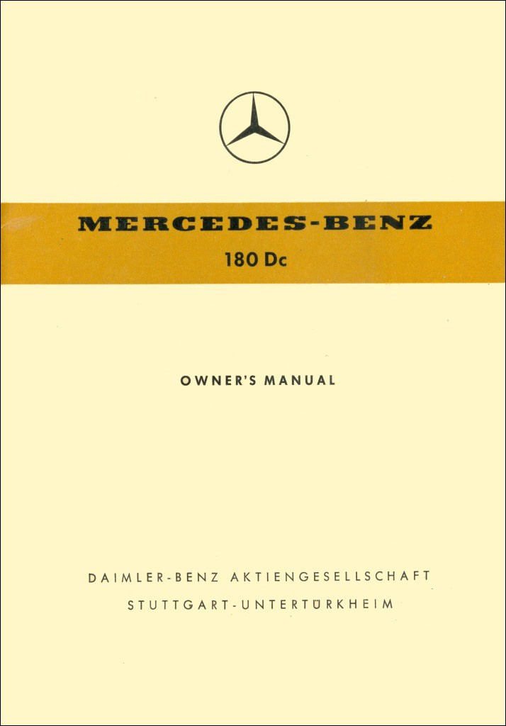 Mercedes-Benz 180 Dc W120 | Owner's Manual cover
