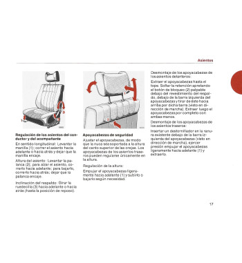 Mercedes-Benz W123 T | Seat and head restraint adjustment