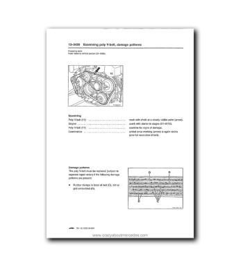 Mercedes-Benz Engine M119 | Examining poly V-belt, damage patterns
