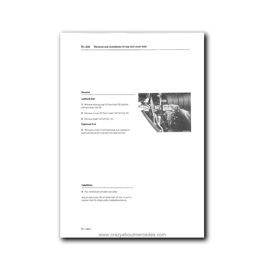 Mercedes Benz Service Manual Chassis & Body Model 107 Volume 2