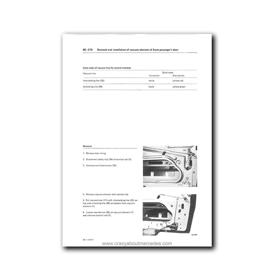 Mercedes Benz Service Manual Chassis & Body Model 107 Volume 2